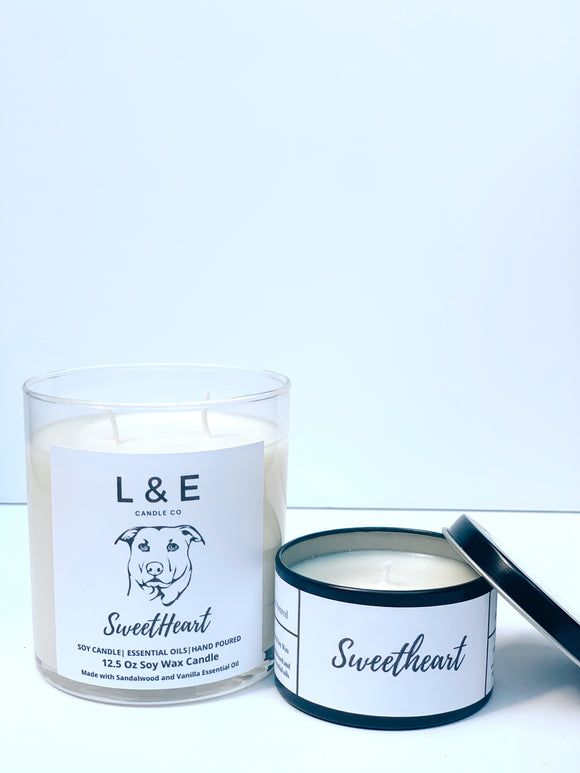 Sweetheart Sandalwood and Vanilla 4oz Candle